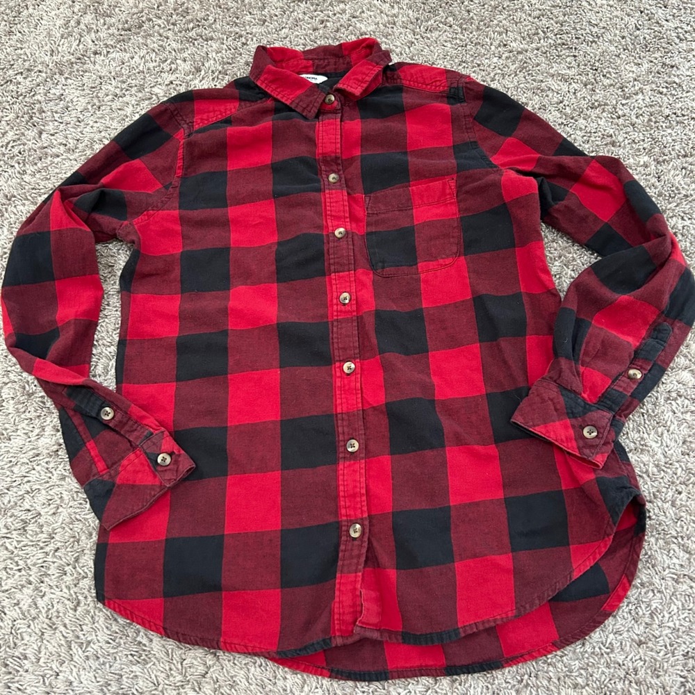 Sonoma Goods for‎ Life Red and Black Buffalo Plaid Long Sleeve Button Up Shirt